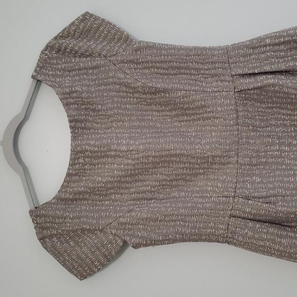 Helene Berman London Sheath Dress 10 Taupe V-Back Wedding Guest Cocktail Event - Picture 2 of 14